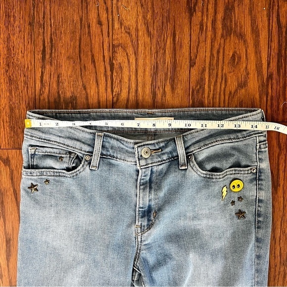Levi’s 711 Skinny Embellished Lightning Bolt Star Light Wash Jeans Size 29 - Picture 12 of 17